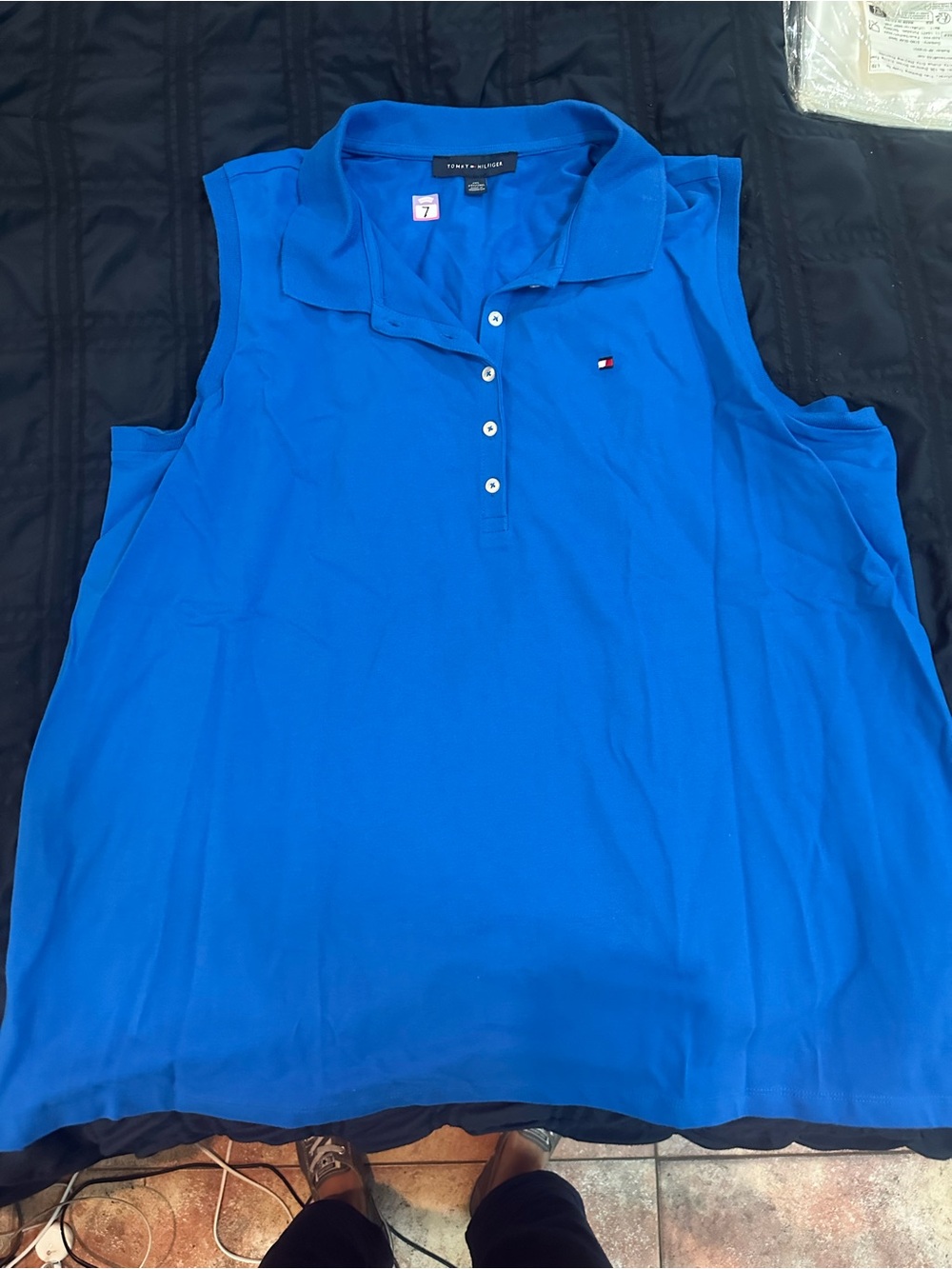 Tommy Hilfiger Bright Blue Sleeveless Polo Tank